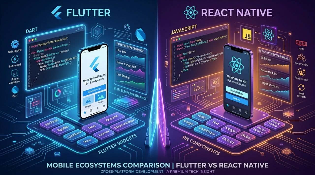 مقارنة بين Flutter و React Native